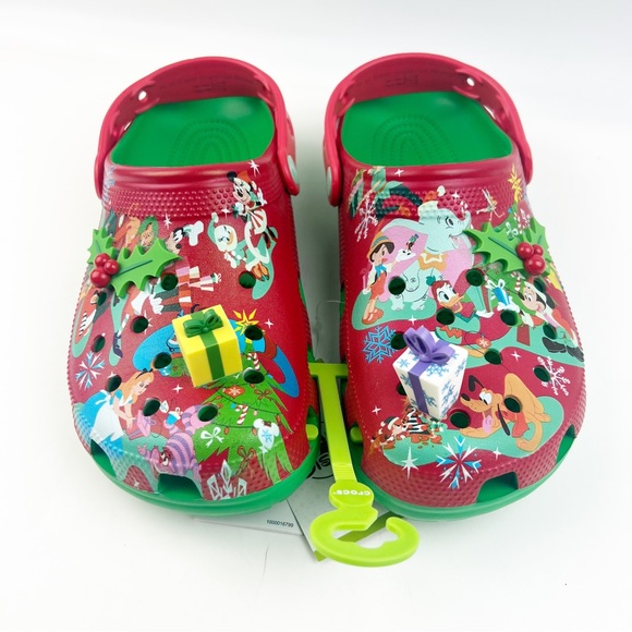 NEW Disney Parks Christmas Crocs Holiday Presents Mickey Friends 3D Clogs M7/W9 - Picture 2 of 9